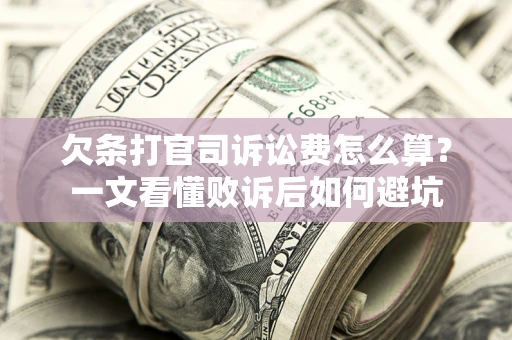 北京欠条打官司诉讼费怎么算？一文看懂败诉后如何避坑